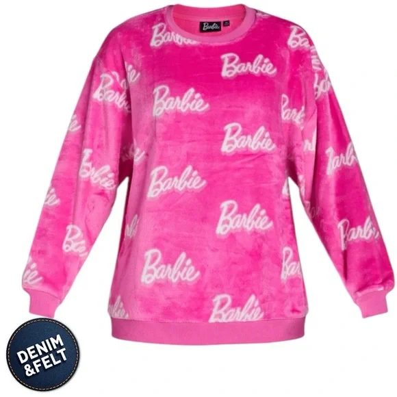 Barbie Women's Plush Graphic Character Sweatshirt/Pullover Gift Box | NEW/NWT🩷 - Picture 6 of 11